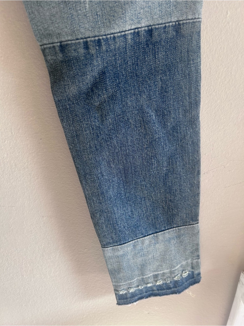 Free People Patchwork Skinny Jeans Size 24 blue distressed - Picture 8 of 9